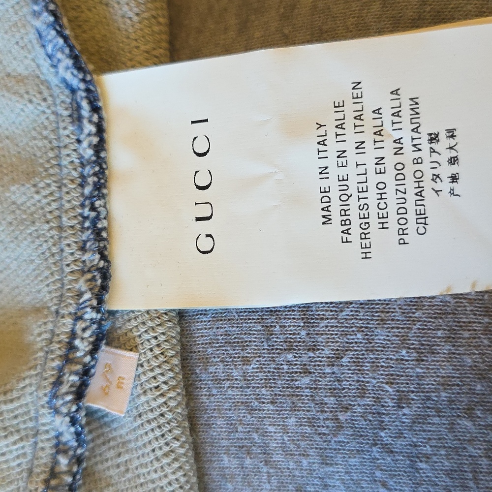 Gucci Kids Blue Jean Jacket and Shorts Set with Red and Green Accents - Picture 7 of 10